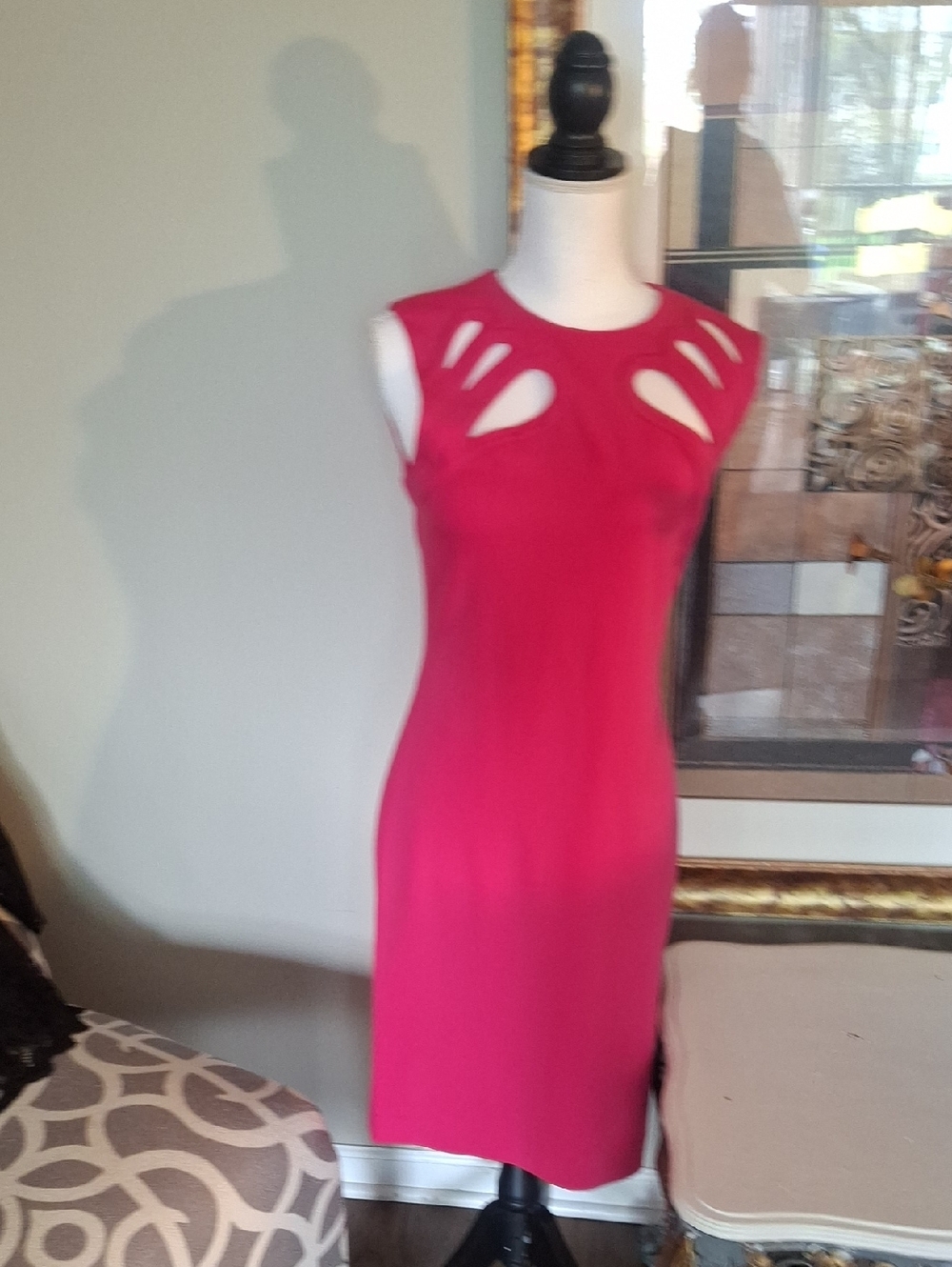 Diane Von Furstenberg Fuchsia Sleeveless Cutout Mini Dress